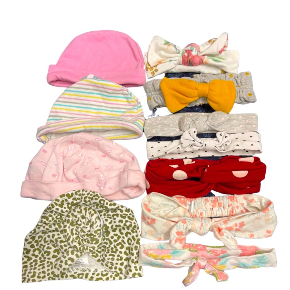 Kids Babies Hats and headband bundle